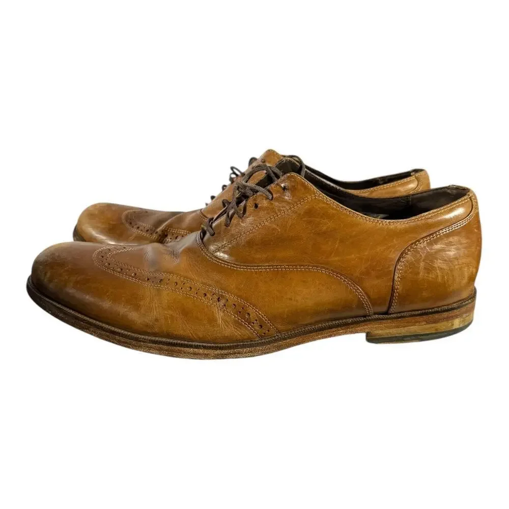 Cole Haan Leather Wingtip Oxford Brogue Dress Shoes Tan Brown Men’s 10.5M